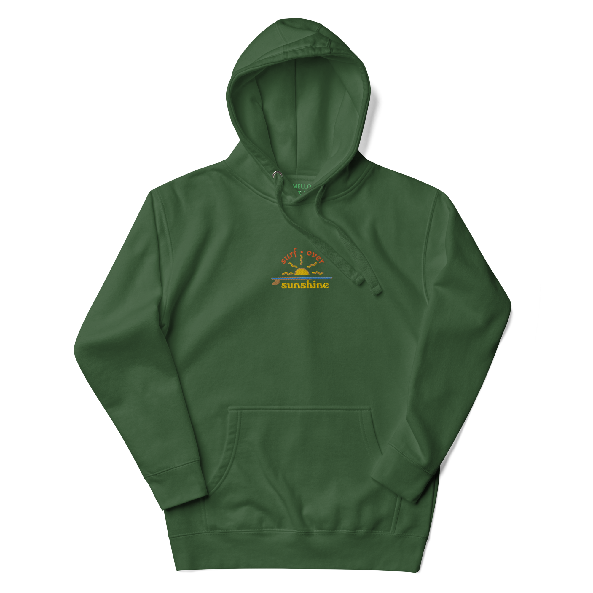 Surf Over Sunshine green hoodie